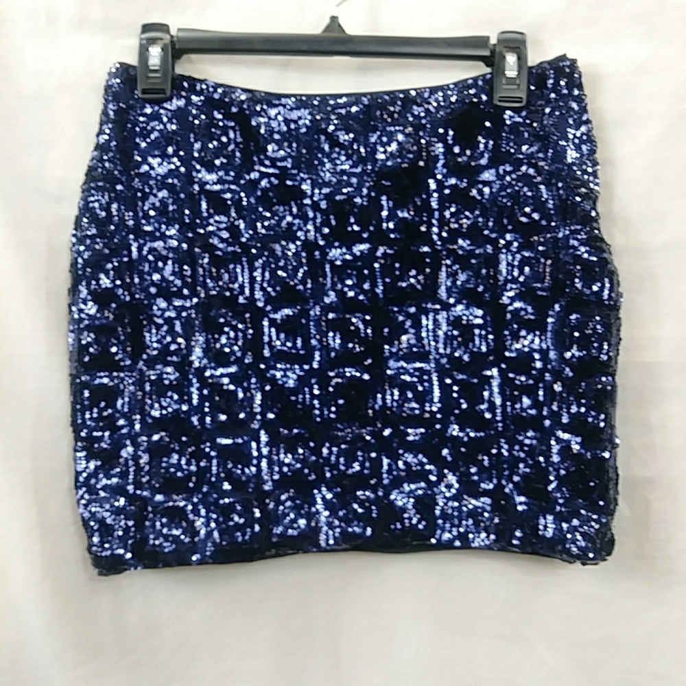 H&M Blue Sequin Skirt